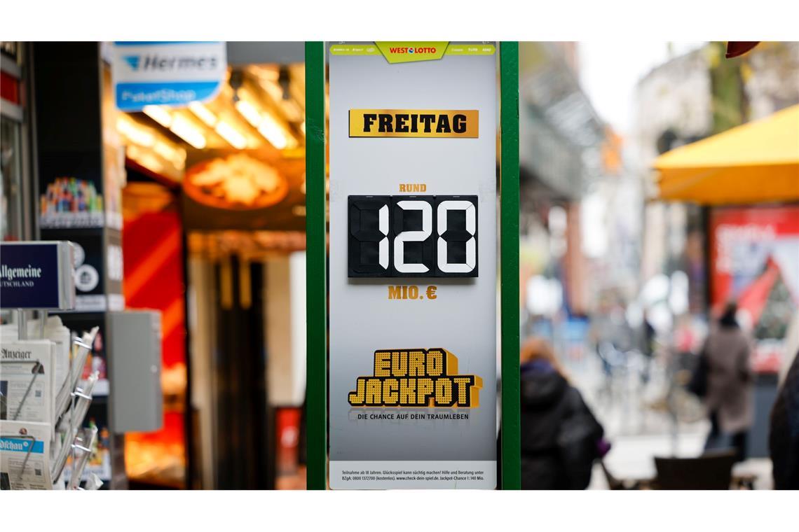Zwei deutsche Gewinner teilen sich die 120 Millionen Euro 120 Millionen Euro waren im Eurojackpot zu vergeben - mehr ist nicht möglich. (Symbolbild)