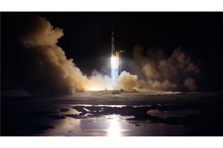 7. Dezember 1972: Start der „Apollo-17“-Mision vom Kennedy Space Centerim US-Bundesstaat Florida.