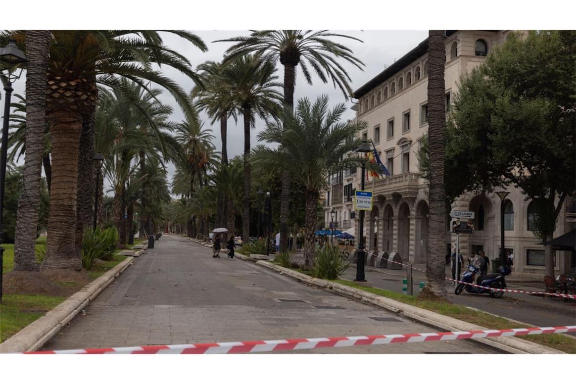 Absperrung an der Promenade Passeig Sagrera in Palma.