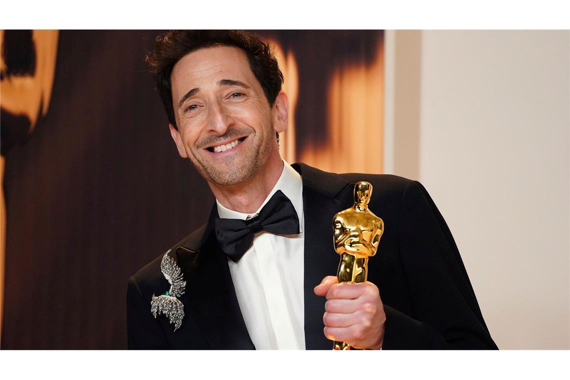 Oscars 2025: Kuscht Hollywood vor Trump? Adrien Brody wurde zum zweiten Mal als bester Hauptdarsteller mit einem Oscar ausgezeichnet.