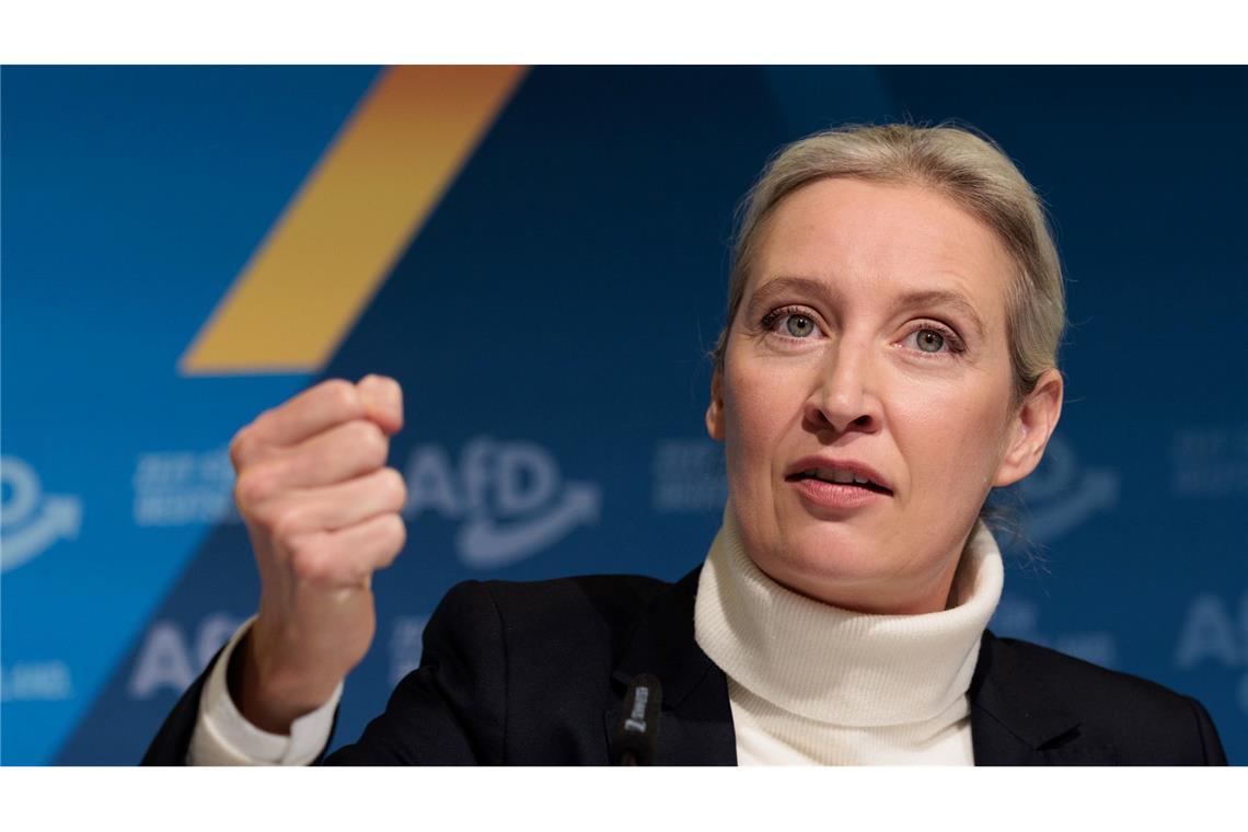 AfD setzt auf Weidel für den Wahlkampf AfD-Chefin Alice Weidel soll ihre Partei als Kanzlerkandidatin in den Bundestagswahlkampf führen.