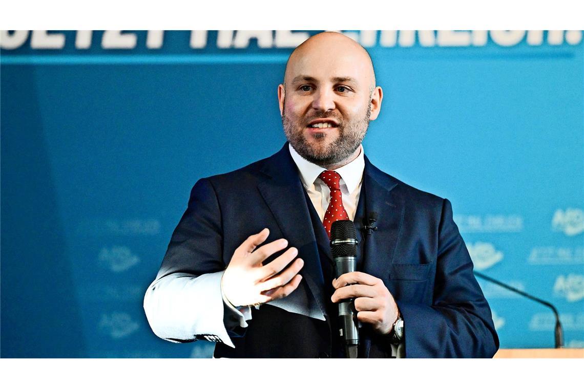 AfD-Landeschef Frohnmaier verschickte eine Mail an seine Mitarbeiter – aber auch an den Journalisten (Archivbild).