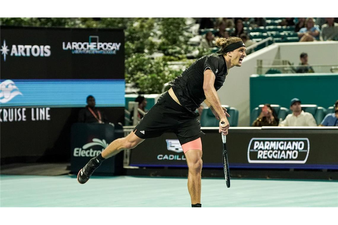 Alexander Zverev erreichte beim Turnier in Miami die dritte Runde.