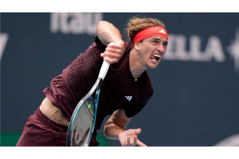 Alexander Zverev hat in Miami auch sein zweites Spiel gewonnen.