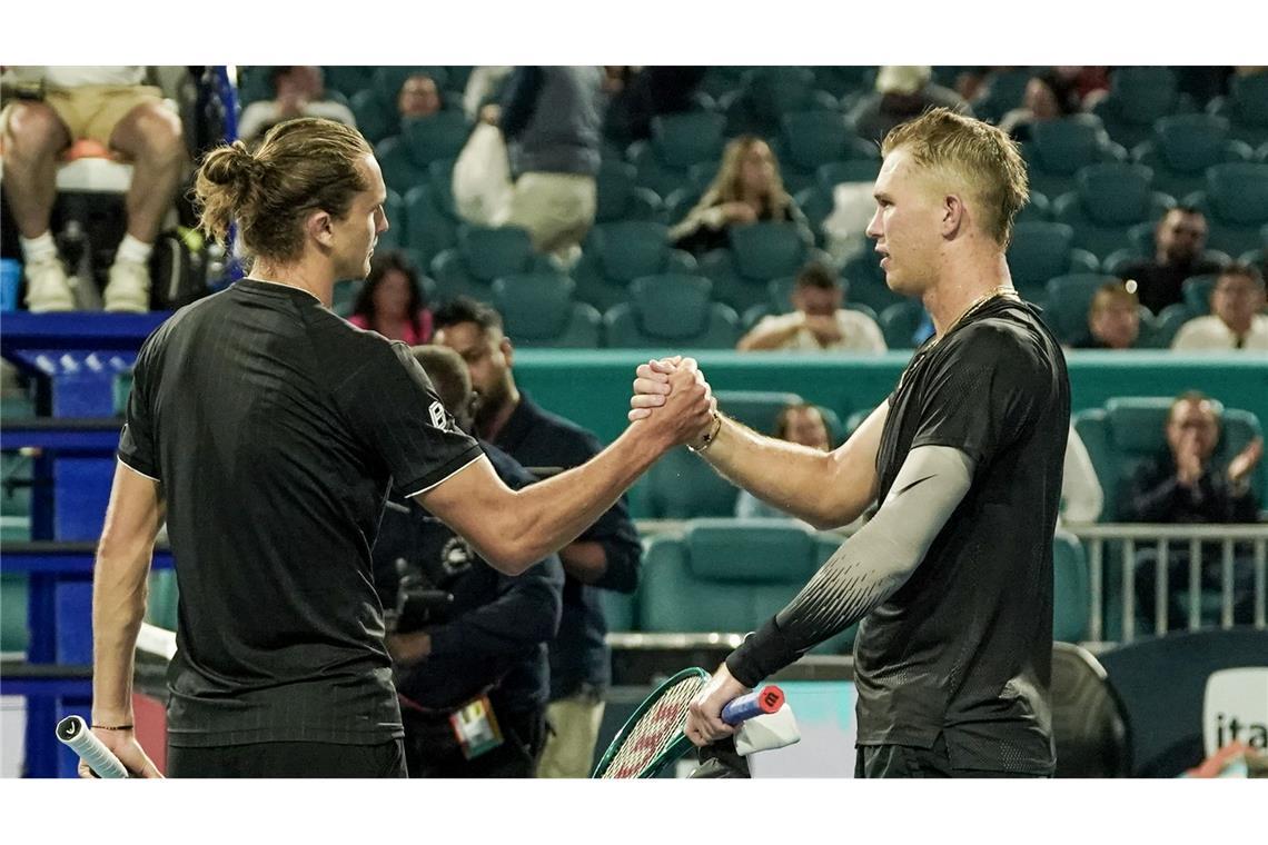Alexander Zverev hatte bei seinem Auftaktsieg in Miami keine Probleme mit Gegner Martin Damm.