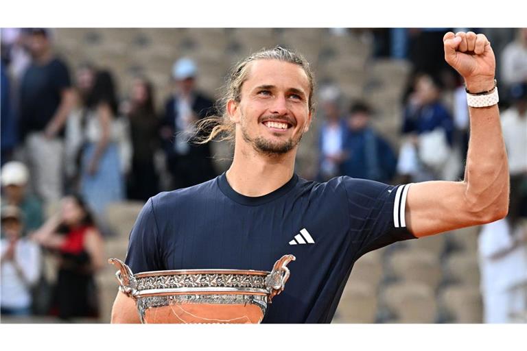 Alexander Zverev nach seinem Sieg bei den French Open.