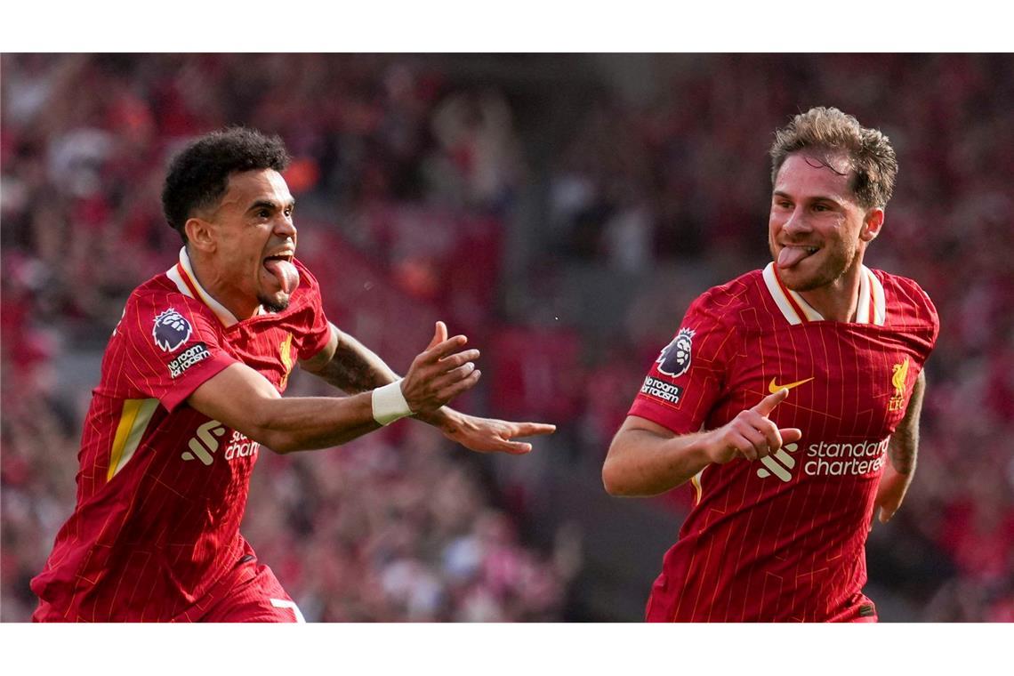 Selfie-Jubel und Tränen in Anfield: Liverpool ist Meister Alexis Mac Allister trafen Luis Diaz beim 5:1, mit dem sich Liverpool die 20. Meisterschaft sicherte.