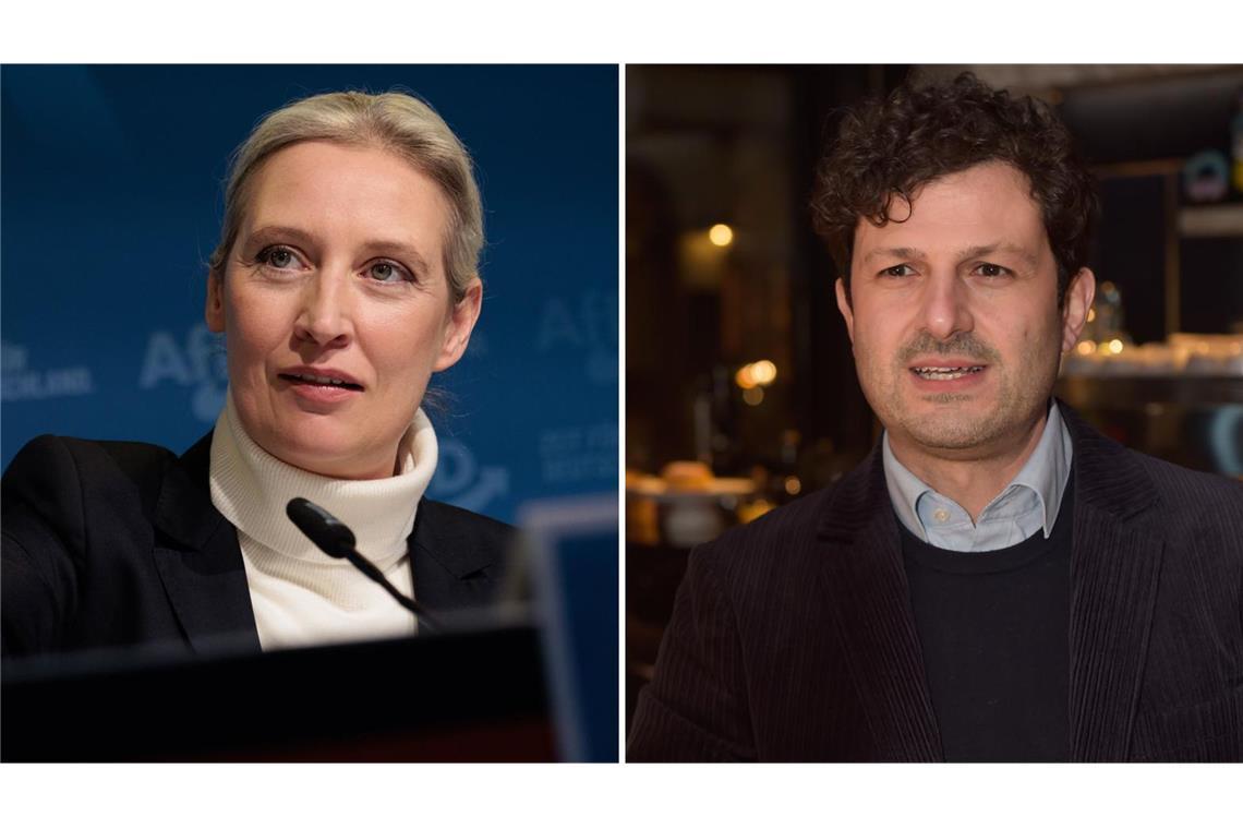 Stuttgarter Stadtrat wirft Weidel Volksverhetzung vor Alice Weidel (links) und Luigi Pantisano – letzterer hat gegen die AfD-Kanzlerkandidatin Strafanzeige erstattet.