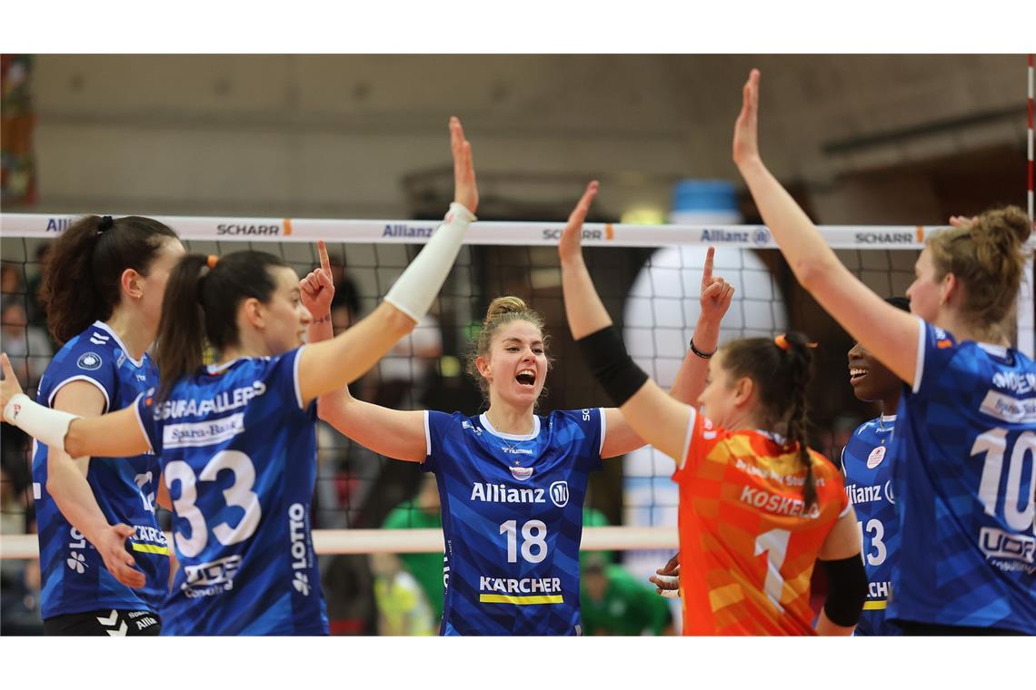 Allianz MTV Stuttgart steht im Halbfinale Allianz MTV Stuttgart steht nach dem Sieg über den USC Münster im Halbfinale.