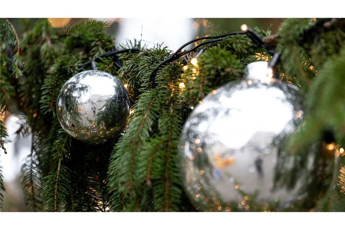 Unbekannte wollen Christbaum vom Weihnachtsmarkt stehlen Als die Männer die Sicherheitskräfte bemerkten, ließen sie den Baum laut Polizei fallen und flüchteten zu Fuß. (Symbolbild)