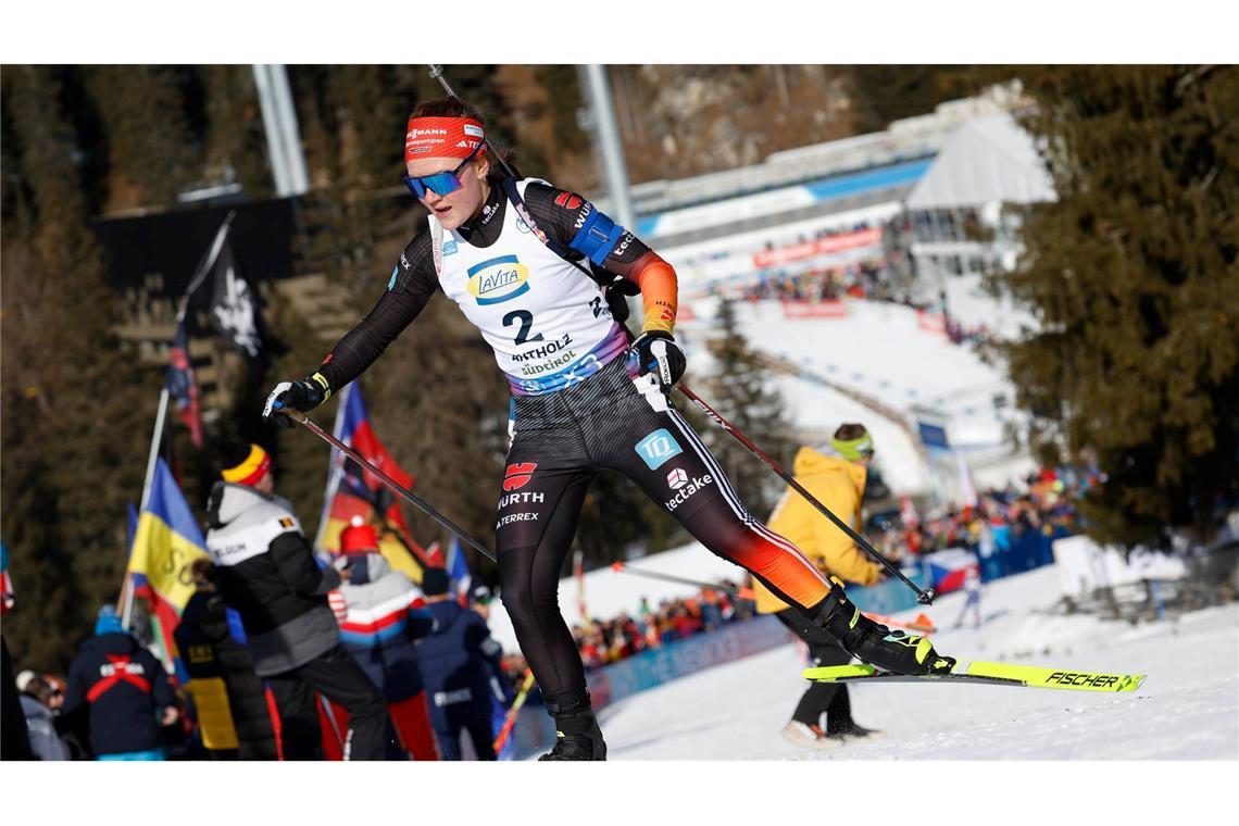 Preuß wieder auf dem Podest - Männer-Staffel chancenlos Als Sechste gehörte Selina Grotian erneut zu den Top-Biathletinnen in Antholz.