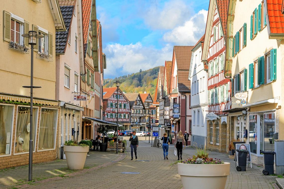 Suche nach dem richtigen Stärkungsansatz Als Stärke Murrhardts sieht die aktuelle Untersuchung die Altstadtkulisse mit den attraktiven Fachwerkhäusern. Bei der digitalen Präsenz der Innenstadtakteure wiederum gibt es noch einigen Nachholbedarf. Foto: Stefan Bossow