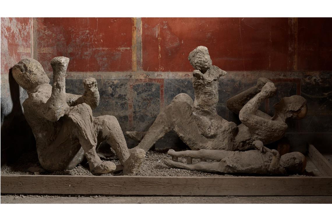 Gen-Analysen aus Pompeji widerlegen antike Geschlechter-Klischees Als traditionelle Familie wurden diese Opfer des Vulkanausbruchs von Pompeji im „Haus des goldenen Armbands“ bislang interpretiert. Genanalysen zeigen nun, dass es sich bei den Personen um Männer handelte, die nicht verwandt waren.