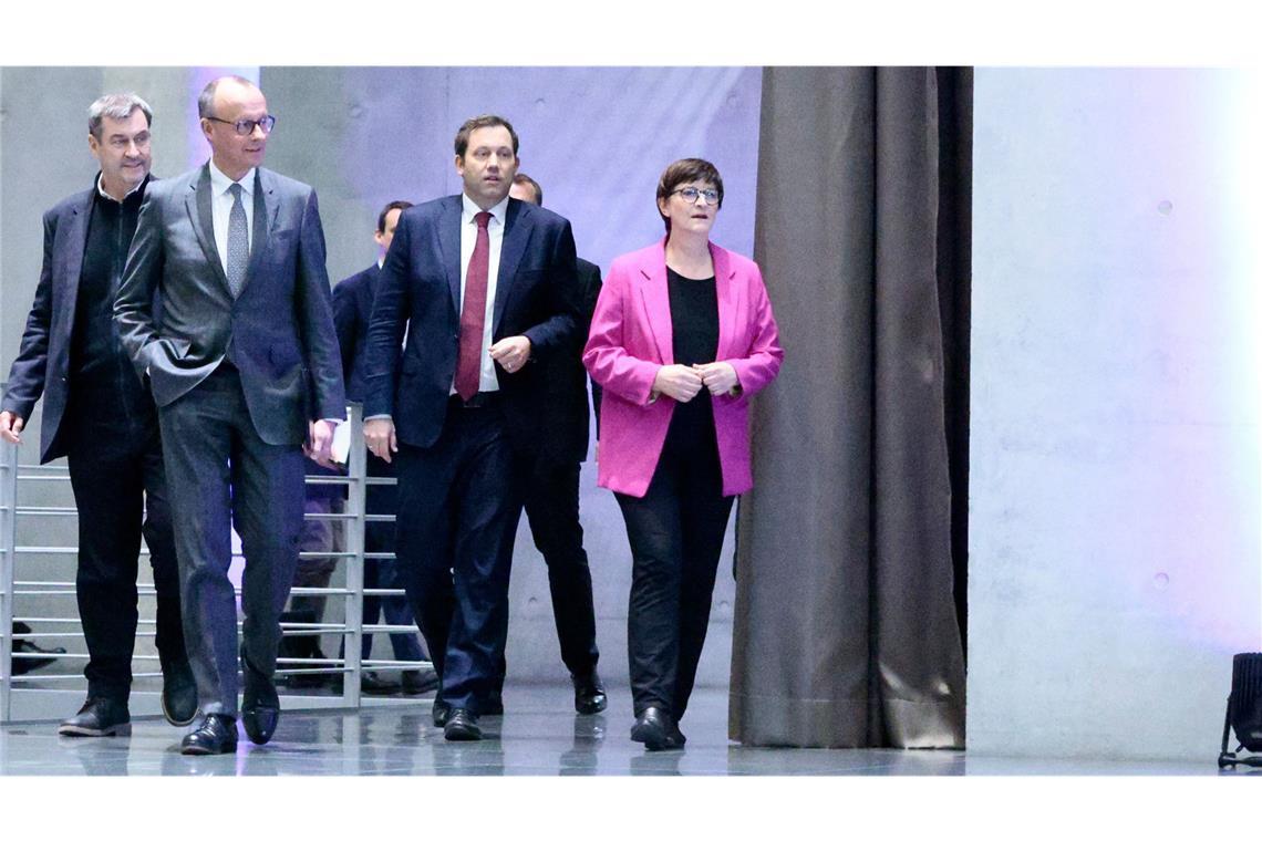 Sondierungen von Union und SPD gehen in nächste Runde Als zentrale Punkte der anstehenden Gespräche hat Unions-Kanzlerkandidat Friedrich Merz (CDU) unter anderem den Bundeshaushalt genannt.