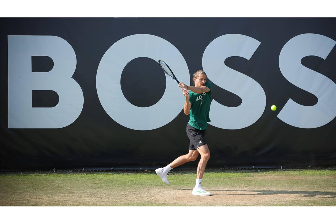 Titelsponsor Boss verlängert den Vertrag Am Ball in Stuttgart: Alexander Zverev beim Training