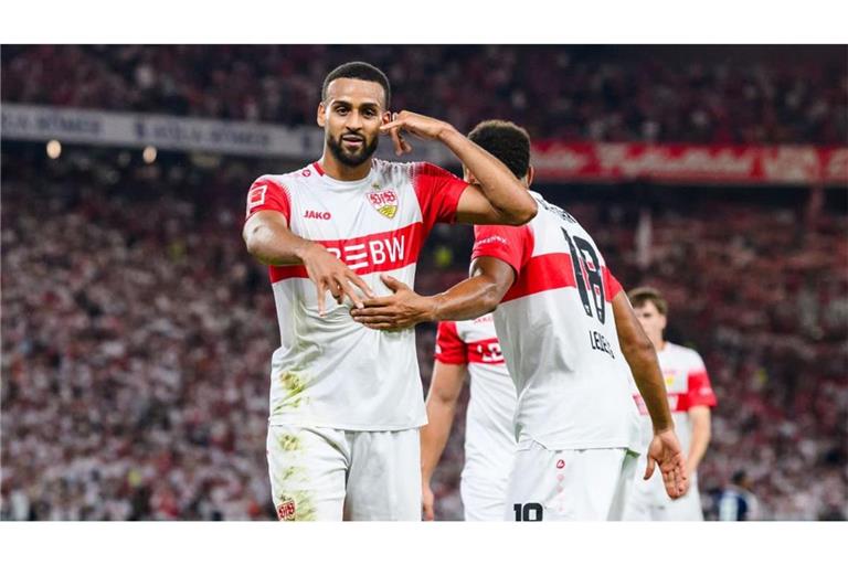 Am Ende trifft er doch noch: Josha Vagnoman feiert sein Tor zum 4:1 gegen Köln.
