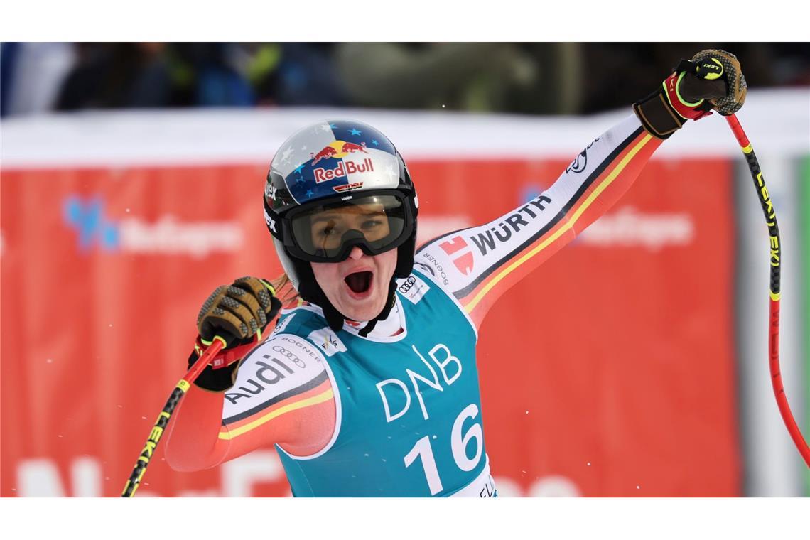 "Mega": Ski-Hoffnung Aicher bejubelt ersten Weltcup-Sieg Am Freitag Zweite, am Samstag Erste: Emma Aicher brilliert beim Weltcup in Kvitfjell.