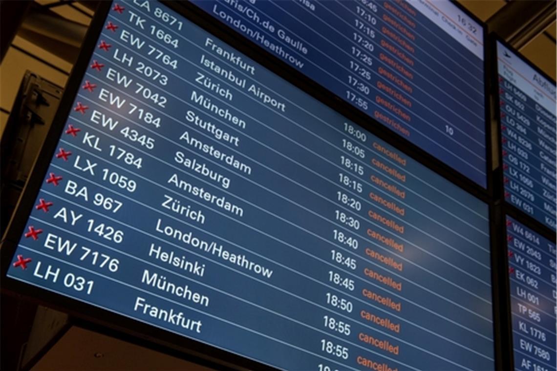 Welche Flüge gehen am Montag trotz Streik? Am Montag wird es zu Flugausfällen kommen.