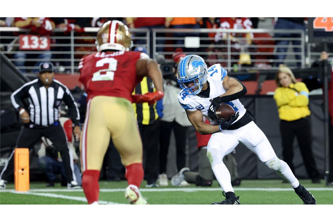 Detroit Lions gelingt Revanche in San Francisco Amon-Ra St. Brown fing in San Francisco seinen zwölften Touchdown-Pass der Saison.