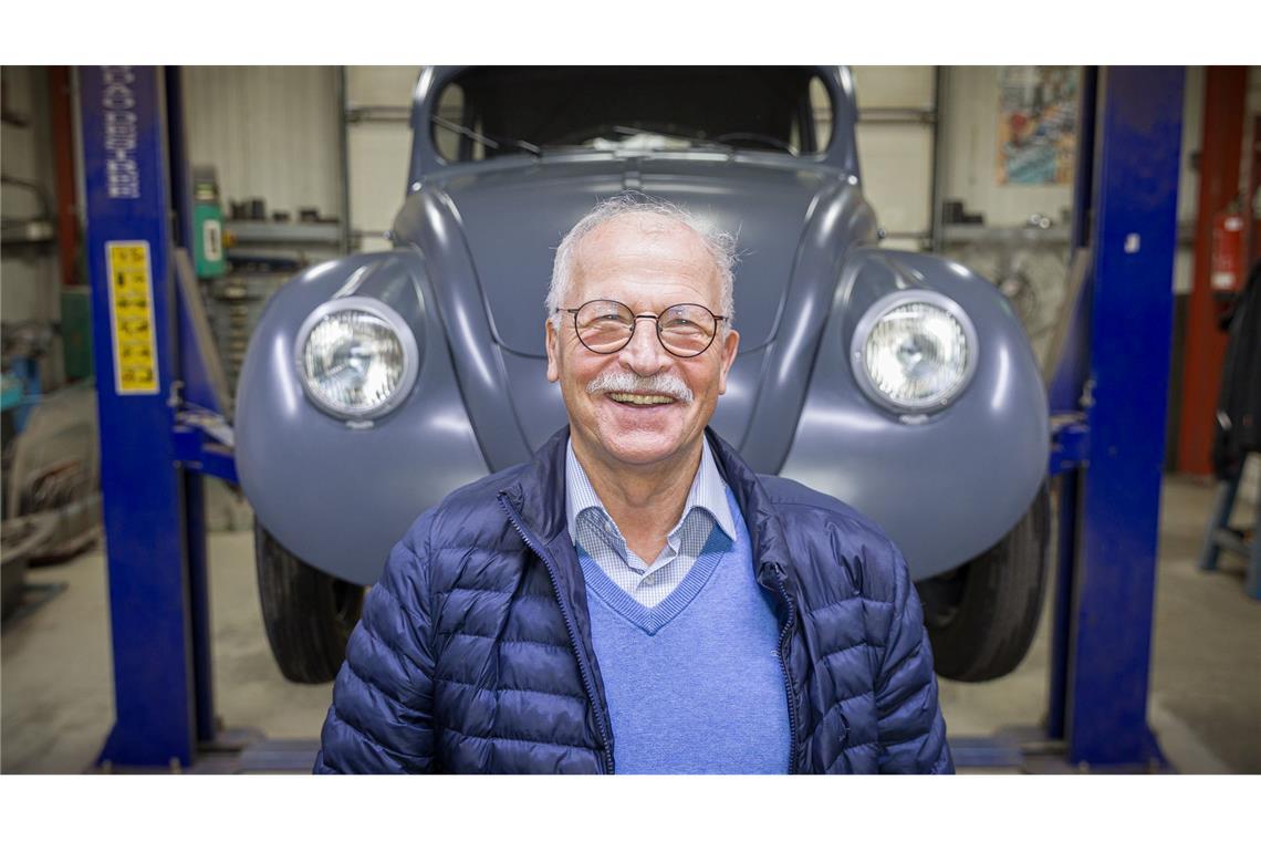 An dem Käfer hat Traugott Grundmann rund acht Jahre gebaut.