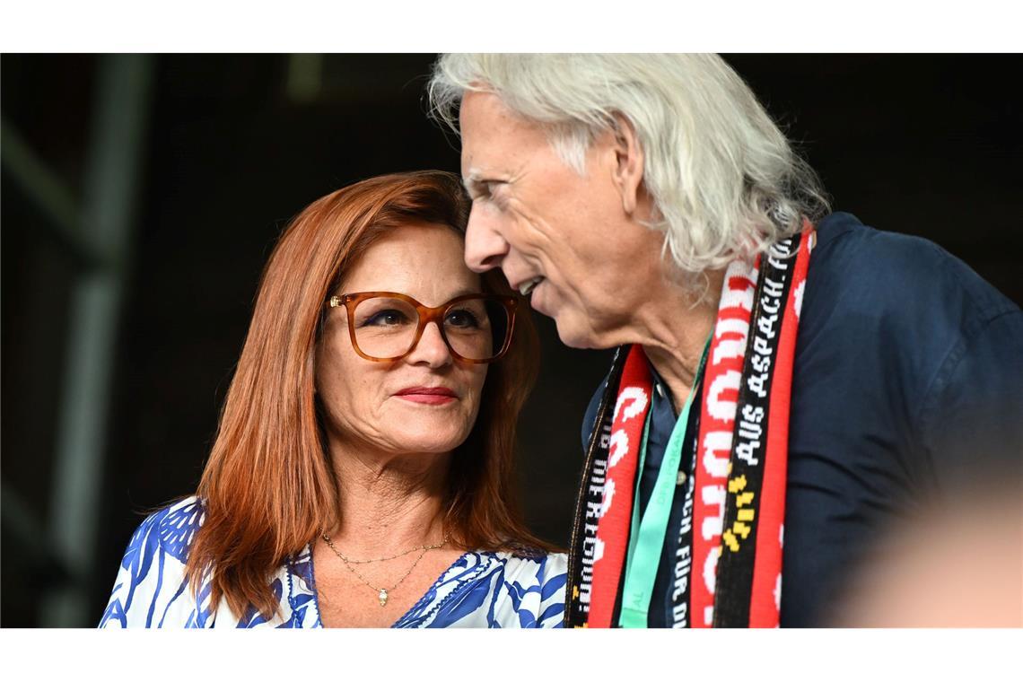 Andrea Berg und ihr Ehemann Uli Ferber haben eine enge Bindung zum Neu-Drittligisten (Archivbild).