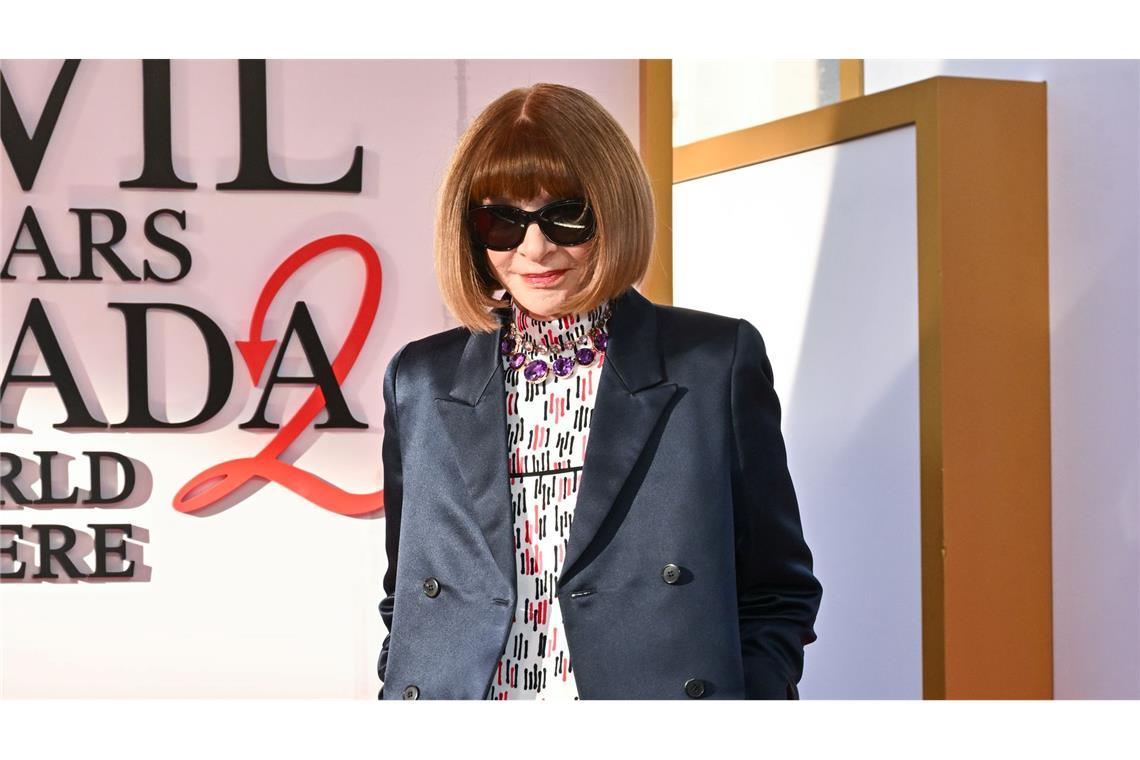 Anne Wintour, die über Jahrzehnte die US-Vogue als Chefredakteurin prägte, bei der Premiere in Manhattan.