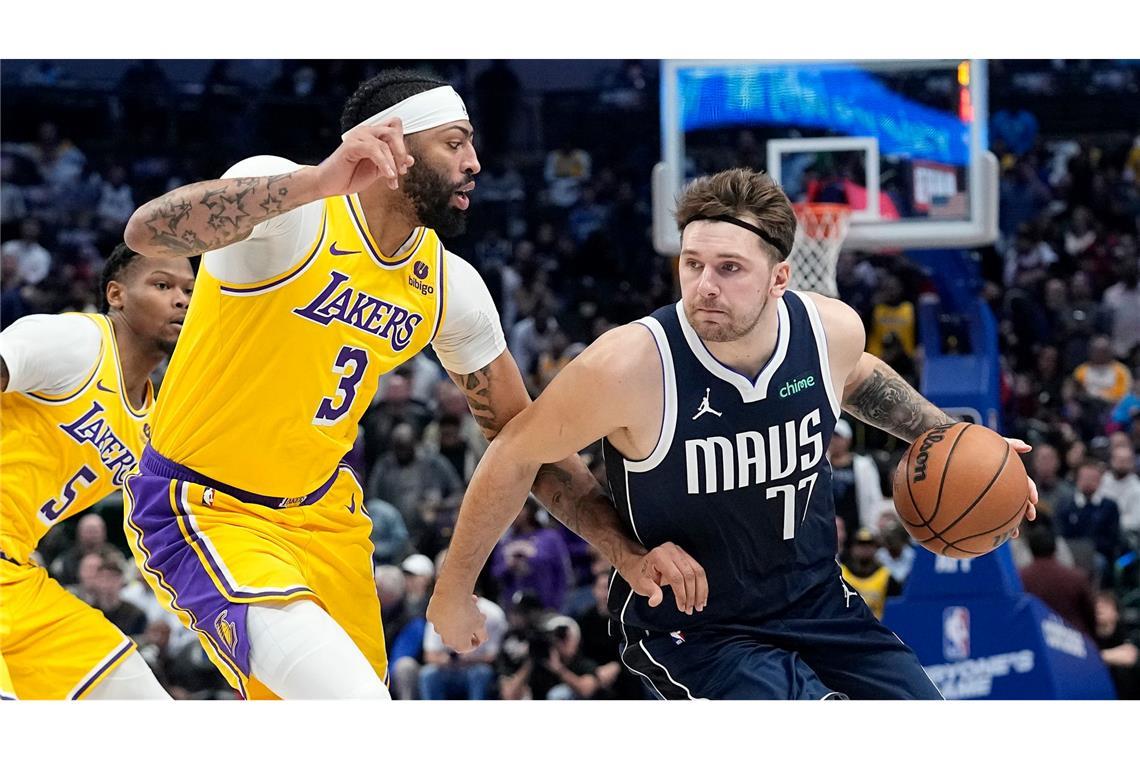 Superstar-Tausch in NBA: Doncic wechselt zu den Lakers Anthony Davis (links) von den Los Angeles Lakers und Luka Dončić von den Dallas Mavericks tauschen wohl die Teams.