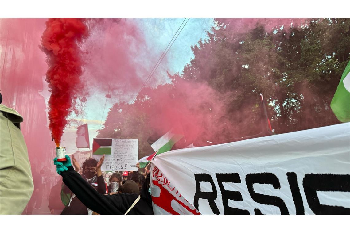 Vier Verletzte nach ESC-Protest gegen Israel Anti-Israel-Proteste in Basel.
