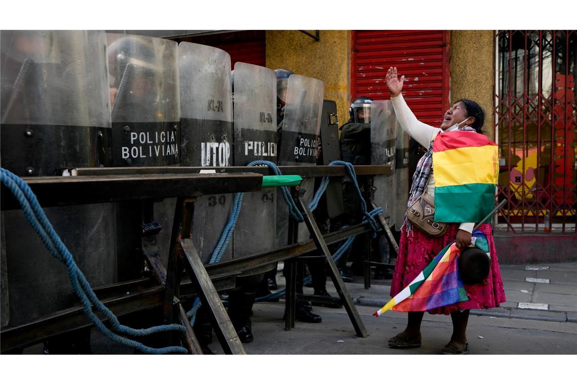 Bilder des Tages Anti-Regierungs-Demonstration in Bolivien.