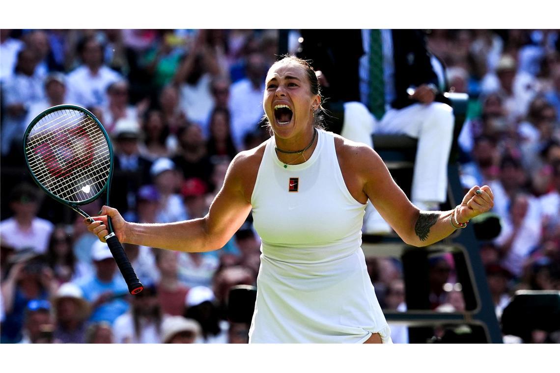 Tennis-Märchen vorbei: Aus in Wimbledon "wurmt" Siegemund Aryna Sabalenka jubelt befreit auf.