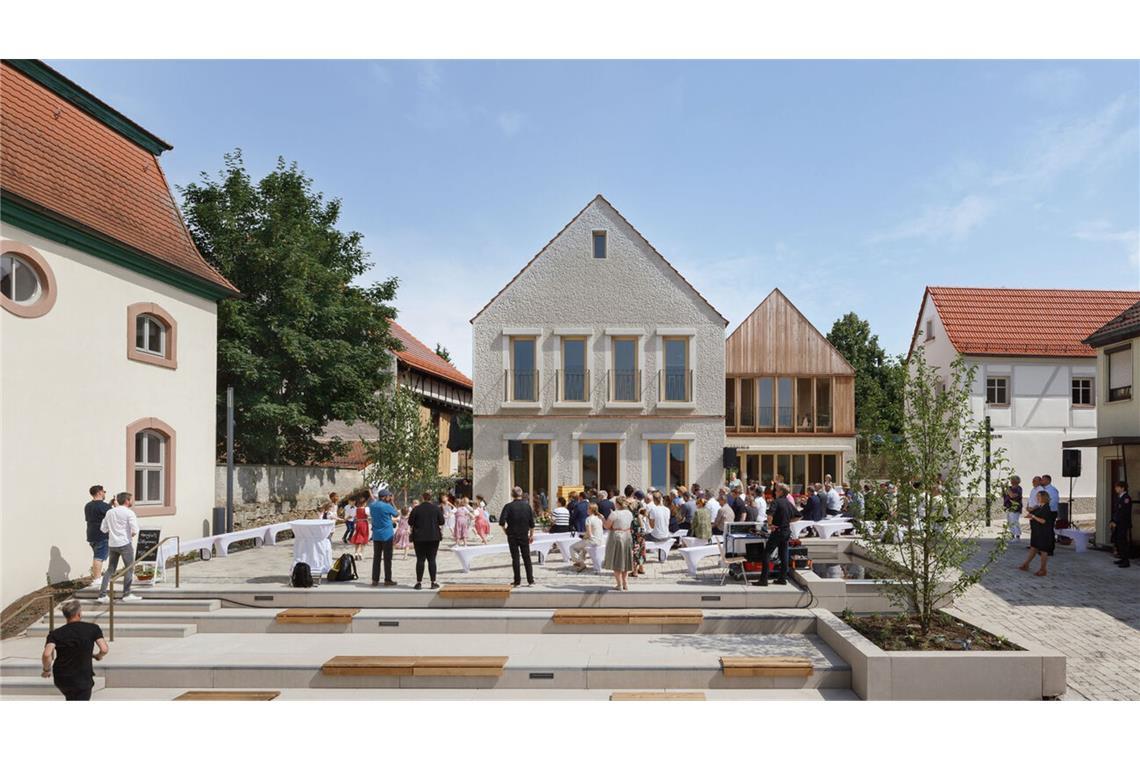 Großer Architekturpreis – auch diese Stuttgarter Bauten sind nominiert Auch auf der Shortlist: „MittenIm“, ein neues Zentrum in Niederwerrn. Dorfplätze, Gärten und Sitzstufen verbinden Vorhandenes und Neues, gestaltet vom Architekturbüro Schlicht Lamprecht Kern aus Schweinfurt.
