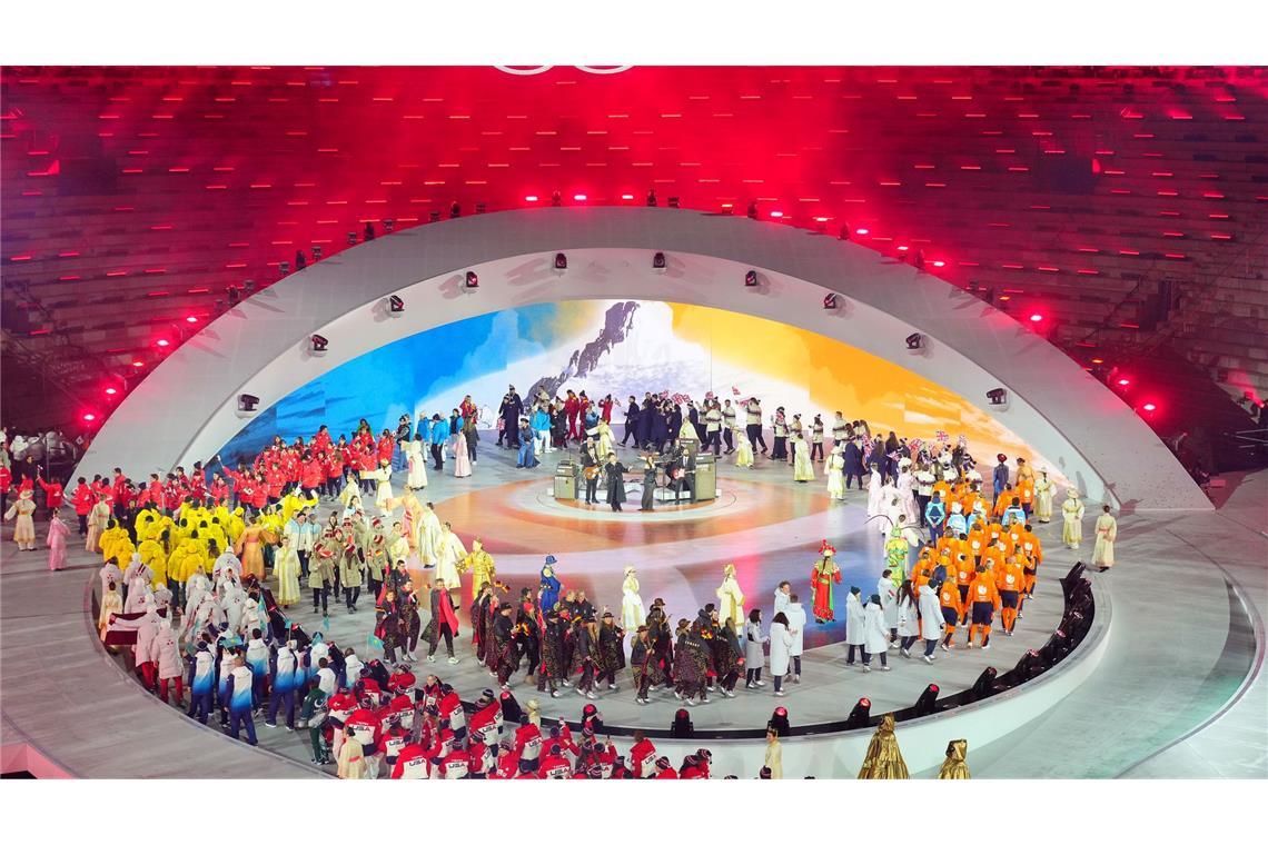 Auch die Schlussfeier der Olympischen Winterspiele geriet bunt.
