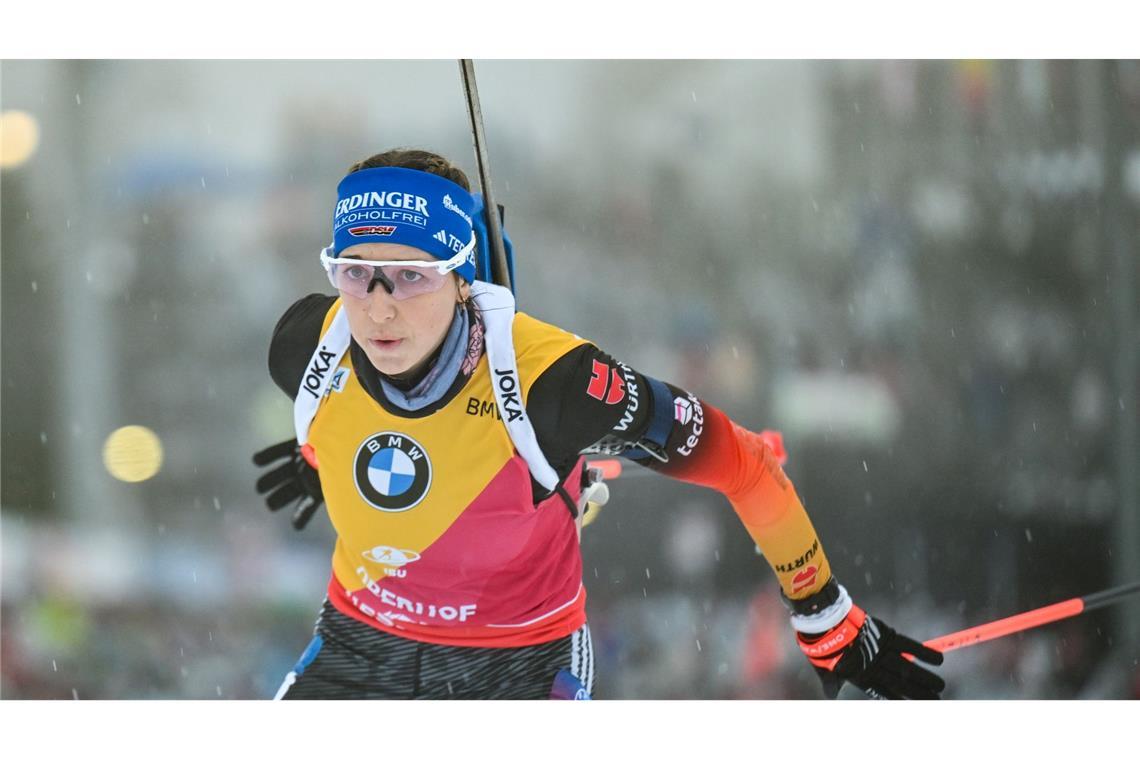 Auf die norwegische Art: Preuß zu Hause im Gelben Trikot Auch in Ruhpolding tritt Franziska Preuß im Gelben Trikot an.