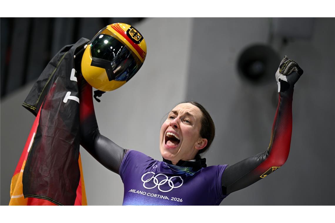 Auch Skeletoni Jacqueline Pfeifer freute sich über die Bronzemedaille.