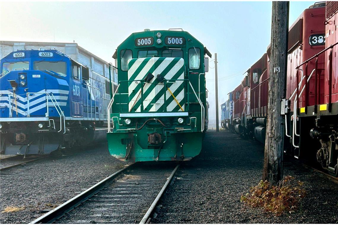 Auf dem Güterbahnhof im kanadischen The Pas, wo die Züge durch die Wildnis zusammengestellt werden
