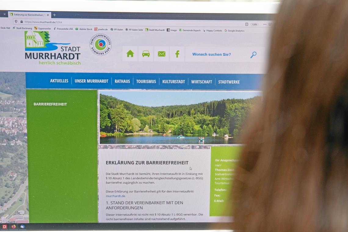 Noch längst nicht alle Hürden beseitigt Auf der Webseite der meisten Kommunen ist – wie hier bei der Stadt Murrhardt – eine Erklärung zur Barrierefreiheit zu finden. Foto: A. Becher