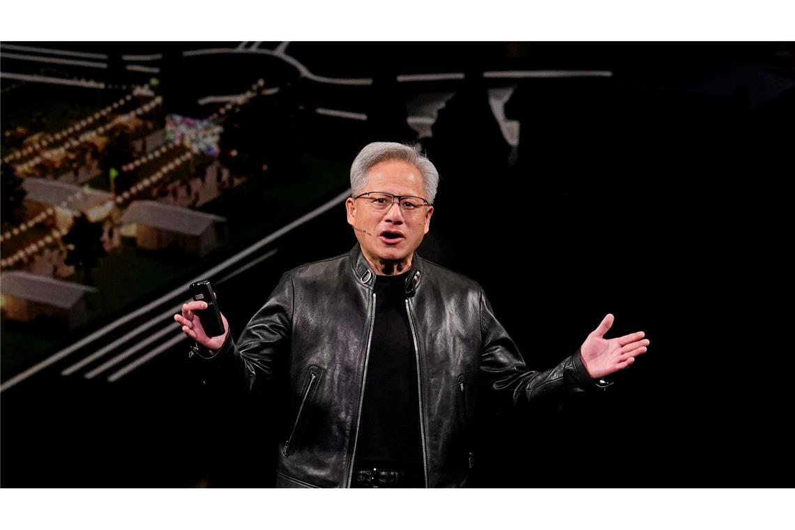 Aus Sicht von Nvidia-Chef Jensen Huang schwächt sich der KI-Boom noch lange nicht ab. (Archivbild)
