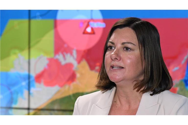 Australiens Katastrophenschutzministerin Kristy McBain warnte vor der zerstörerisch Kraft von Zyklon "Fina".