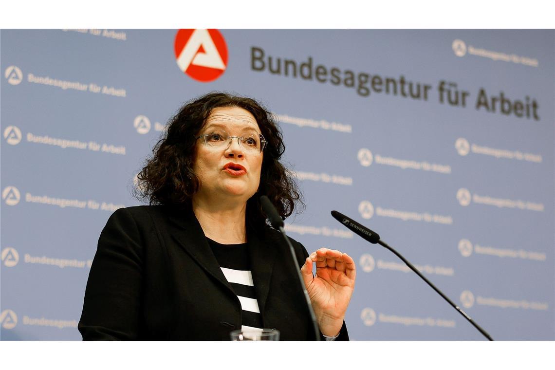 BA-Chefin Andrea Nahles wird die Finanzzahlen im Haushaltsausschuss des Bundestags vorstellen. (Archivfoto)