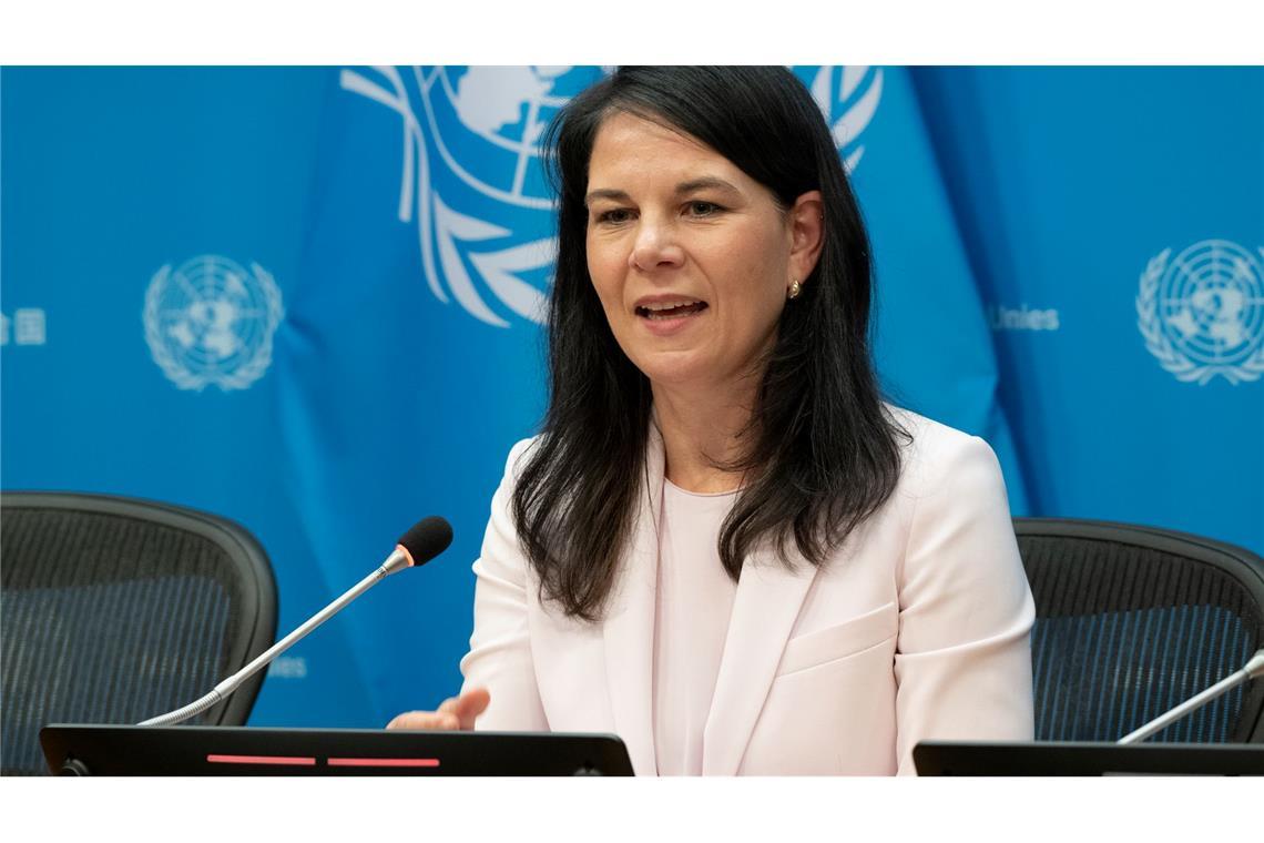 Baerbock zeigt keine Begeisterung für Trumps Vorstoß.