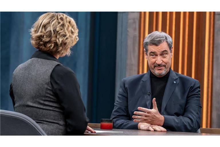 Bayerns Ministerpräsident Markus Söder bei Caren Miosga.