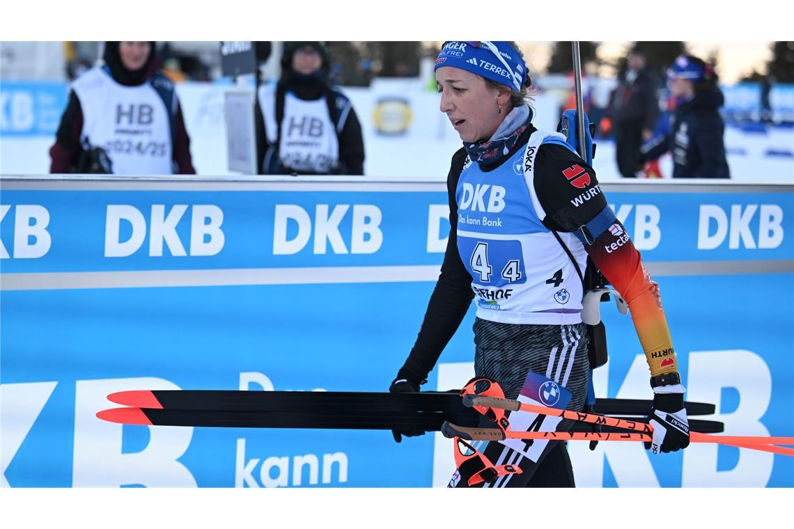 Auf die norwegische Art: Preuß zu Hause im Gelben Trikot Bei den Rennen in Oberhof lief es für die Ex-Weltmeisterin nicht wie gewünscht.