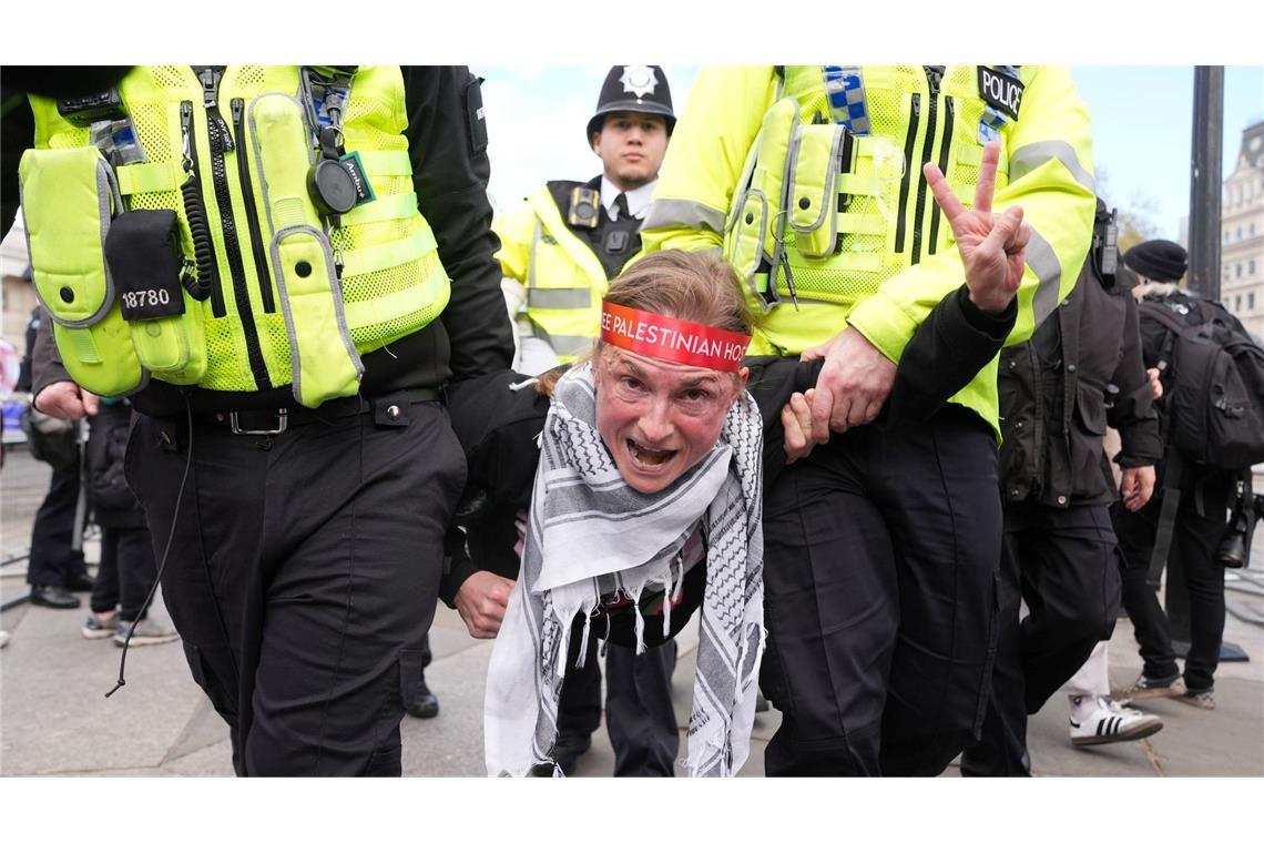 Bei der Demo in London gab es Hunderte Festnahmen.