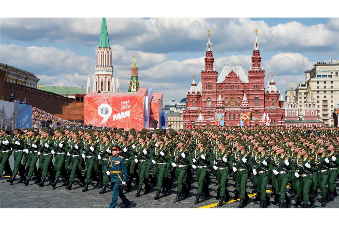 Siegesparade in Moskau ohne Militärtechnik