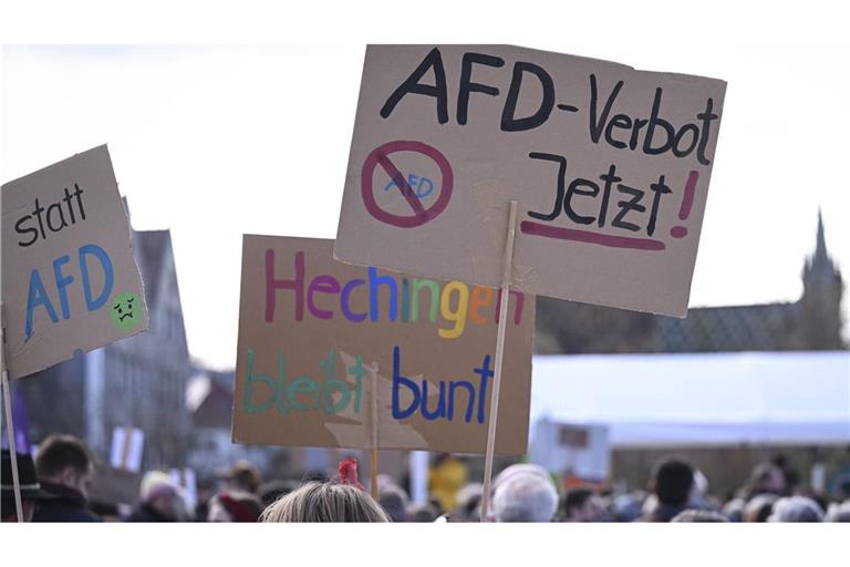 Bei einer Demonstration in Hechingen im Januar machten die Teilnehmer deutlich, was sie von der AfD halten. (Symbolbild)