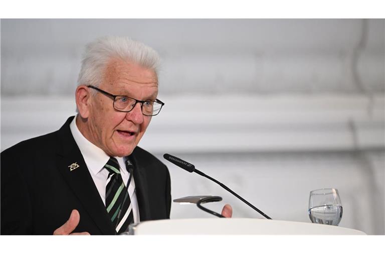 Bei seiner Abschiedsrede zeitweise den Tränen nah: Winfried Kretschmann