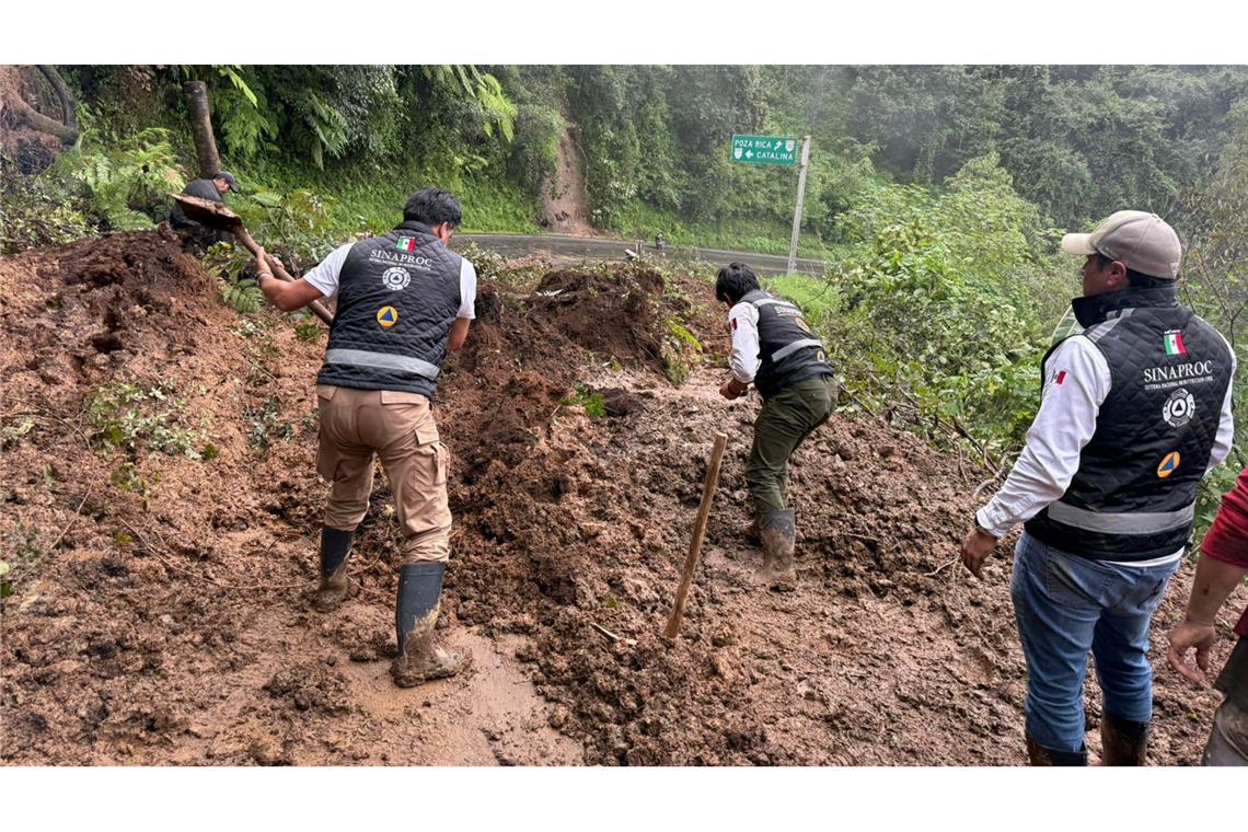 Unwetter in Mexiko: Freilaufender Tiger wurde gefunden Bei Überschwemmungen und Erdrutschen in Mexiko sind offiziellen Angaben zufolge mehrere Menschen ums Leben gekommen. (Handout)