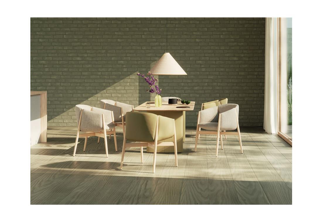 Was die Trends der Mailänder Möbelmesse über uns aussagen Beige mit Braungrau. Die Stuttgarter Designer Jehs+Laub Markus Jehs und Jürgen Laub haben für den Hersteller COR gepolsterte Sitzmöbel namens „Kagu“ entworfen.