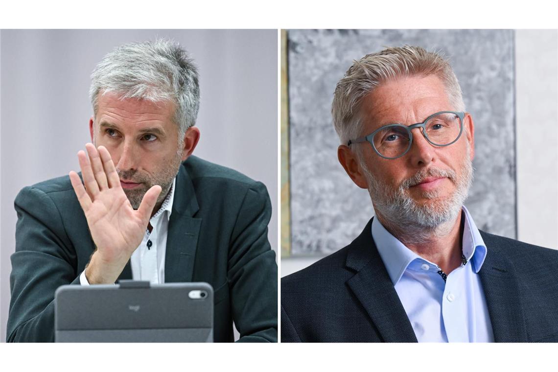 Beim Datenschutz gehen ihre Positionen weit auseinander: Tübingens OB Boris Palmer (li.) und Baden-Württembergs Landesdatenschutzbeauftragter Tobias Keber (re.).