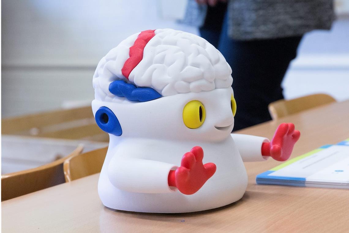 Mediales Lernen trifft reales Leben Beim ersten Referenzschulnachmittag an der Hörschbachschule haben Mitarbeiter des Kreis- und Landesmedienzentrums verschiedene Neue Medien und ihre pädagogischen Möglichkeiten in Workshops vorgestellt. Beim Projekt Hirnforscher erläutert beispielsweise Herr Ti die Funktionen einzelner Gehirnareale spielerisch. Fotos: J. Fiedler